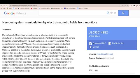 Patent US6506148B2 | Why Does A Patent for Nervous System Manipulation By Electromagnetic Fields from Monitors Exist? Patent US6506148B2 | Nervous System Manipulation By Electromagnetic Fields from Monitors