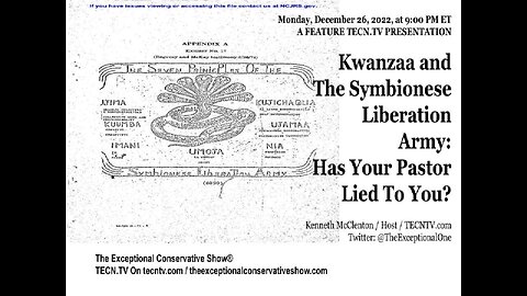 TECN.TV / Kwanzaa and The Symbionese Liberation Army: Has Your Pastor Lied To You?