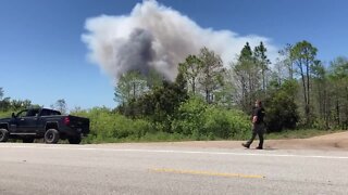 Several mobile homes at risk as brush fire spreads in Martin County