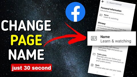 how to change page name on Facebook in mobile - change page name on Facebook