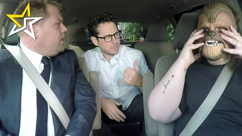 'Chewbacca Mom' Takes A 'Ride' With J.J. Abrams On Jame Corden's 'Late Late Show'