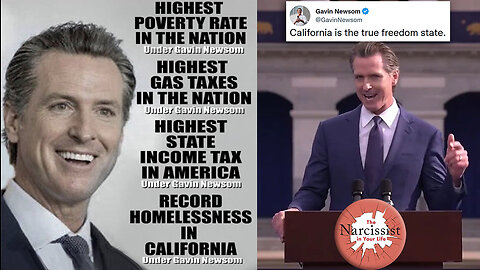 Gavin Newsom claims 'California is the True Freedom State' 🤡