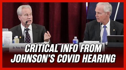 More IMPORTANT information from Sen. Ron Johnson's COVID hearing