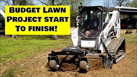 Bobcat T650 CTL & Bobcat soil conditioner INSTALLING NEW LAWN START TO FINISH Illinois homestead