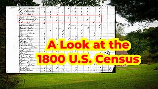 A Look at the 1800 Census