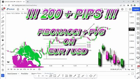 200+ PIPS USING FIBONACCI + FVG ON EUR/USD
