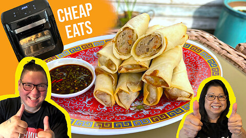 AIR FRYER crispy meat spring rolls and chilli soy dip