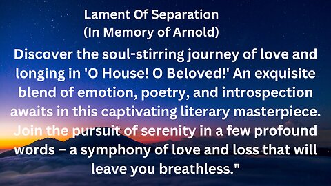 Allama Muhammad Iqbal | Lament Of Separation (In Memory of Arnold)| #quotes | #shayari |# poem |