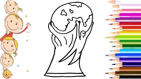 How to draw the soccer world cup ⚽🌏⚽(2)