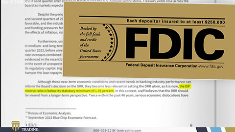 FDIC | What Does the "FDIC: Each Depositor Insured to at Least $250,000" Sign Actually Mean? "The FDIC Operates On a Fractionary Reserve System. The FDIC Is Required to Keep 1.35% of All Total Insured Deposits." - 3/24/24