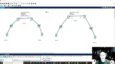 OSPF Basic Build part 1 (second half) with a RIP comparison.