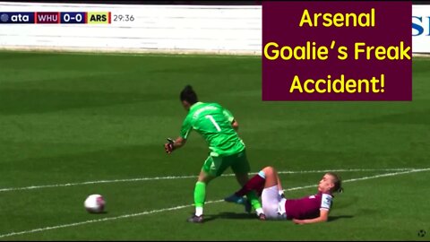 Arsenal Goalie's Freak Accident! #ncaawomensoccer #femalesportsheroes #ankleinjury #uswnt