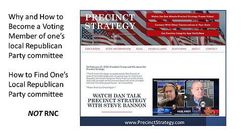 Precinct Strategy The First Thing You Must Do. Dan Schultz May 3 2023