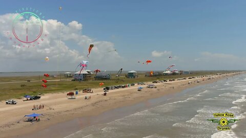 Kites Take Flight 2022 Part 2 - by Inspirational Crossroads at Surfside Beach Texas - A Drone View