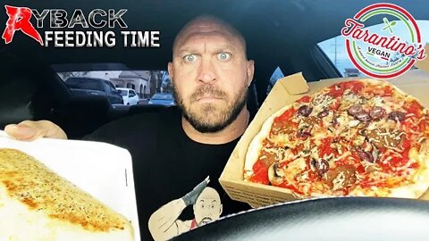 Ryback Feeding Time: Tarantino’s Pepperoni Pizza with Meatball Calzone Mukbang Review