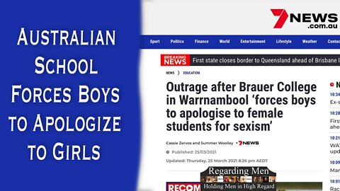 Australian School Forces Boys to Apologize to Girls