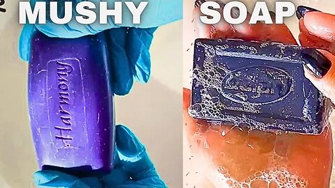 A Huge Bar of Soaked Soap | ASMR Compilation Soap + Sponge Squizzling 💥Super Satisfying ASMR video