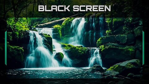Waterfall Sounds in a Hidden Forest, Birds Chirping | Nature White Noise | Black Screen 4K HD