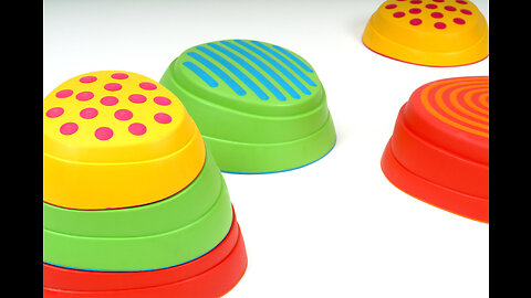 Stepping Stones for Kids, Balance Play Stone, Sensory Riverstones, Set of 9, Plastic, Balancing...