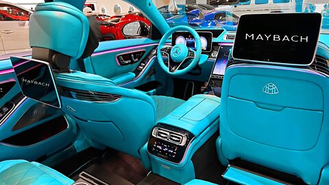 2023 NEW Mercedes S580 MAYBACH with Custom BABY BLUE INTERIOR! Exterior Interior Walkaround