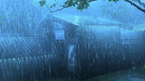 Beat Insomnia to Fall Asleep Fast with Heavy Rain & Insane Thunder Sounds on a Metal Roof at Night
