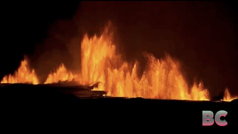 Iceland’s volcano erupts