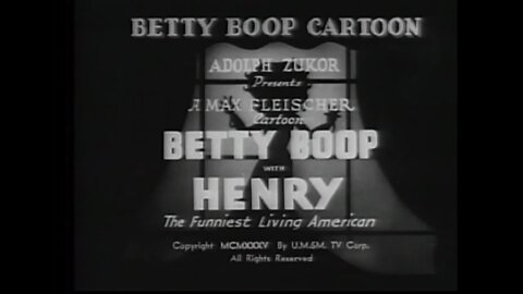 "Betty Boop with Henry, the Funniest Living American" (1935 Original Black & White Cartoon)