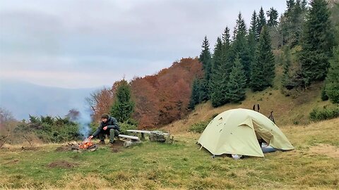 Camping in Carpathian Mountains, Ukraine