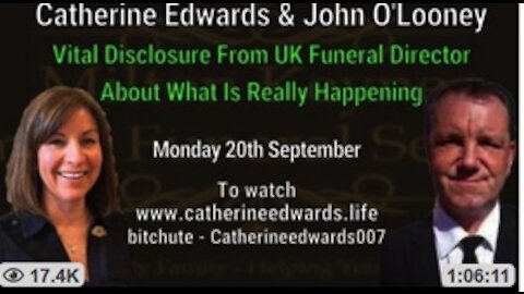 20th Sept MUST WATCH: UK FUNERAL DIRECTOR EXPOSES WHAT IS REALLY KILLING PEOPLE & VACCINE DEATHS