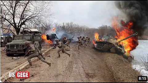 Horrifying moment!! 300 Ukrainian troops ambush 590 Russian soldier and 15 Artillery in Dnipro River