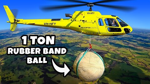 How High Will This 1 Ton Rubber Band Ball Bounce?