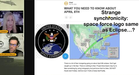 CERN Portal Test April 8th, Space Force Logo same as Eclipse Path! - Jean-Claude & Kerry Cassidy!