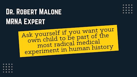 Dr. Malone: Before You Inject Your Child