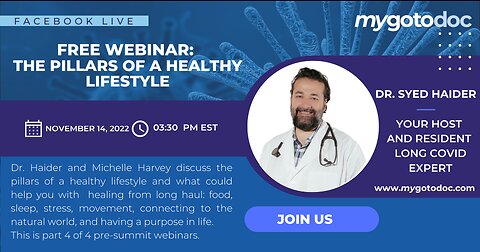 Lifestyle medicine and the pillars of health and wellness. Followed by live Q&A with Dr. Haider.