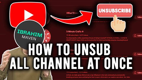 How To Unsubscribe All YouTube Channels At Once || Only 1 Click And All Gone || Easy And 100%Working