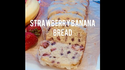 Strawberry Banana Bread(￼ used muffin mix to make strawberry banana bread.