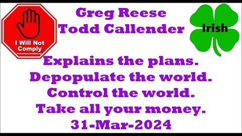 Greg Reese Discusses COVID with Todd Callendar 31-Mar-2024
