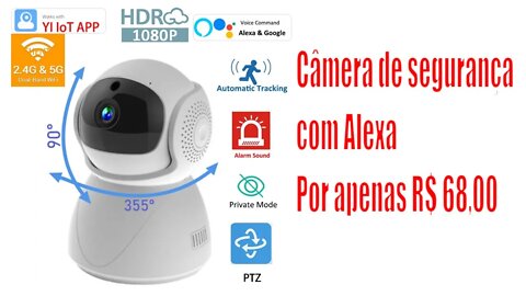 Câmera de segurança com ALEXA e rastreamento de pessoas em oferta no Aliexpress com Cupom