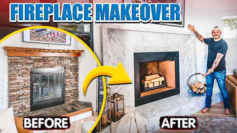 Hideous Stone Fireplace Transformation