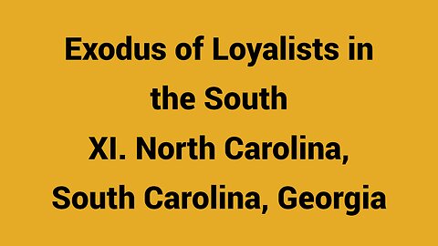 Exodus of Loyalists from the South