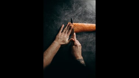 Sashimi Salmon and Pomelo Skewers