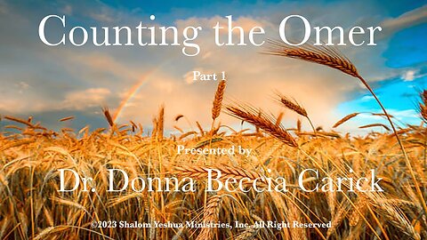 Counting the Omer Part 1