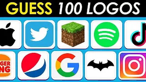 Can you Guess the 100 Famous Logos in 3 Seconds? | 100 Famous Logos | Hard Logo Quiz 2024