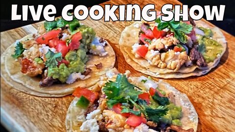 Surf & Turf Tacos Feat. Cooking with CJ - Live Cooking Show Taco Tuesday