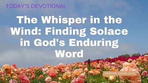 The Whisper in the Wind: Finding Solace in God's Enduring Word