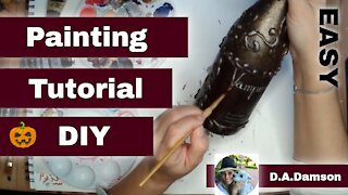 Halloween Bottle Painting Ideas Acrylic DIY