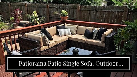 Patiorama Patio Single Sofa, Outdoor Armchair, All-Weather Grey PE Wicker Rattan Sectional Sofa...
