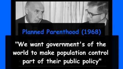 Planned Parenthood's Master Plan For Global Population Control Was Announced Publicly in 1968