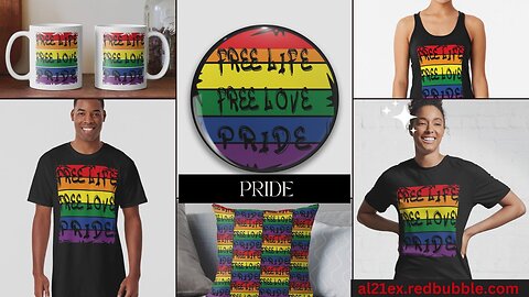 FREE LIFE FREE LOVE PRIDE MONTH LGBT T-SHIRT AND MERCH DESIGN