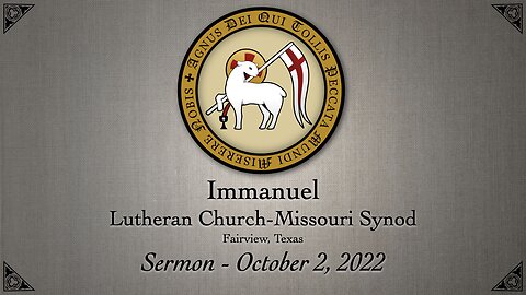 Sermon from October 2, 2022